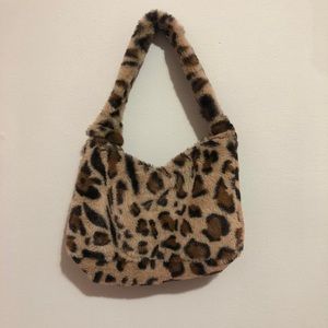 Early 2000s cheetah fur print shoulder bag